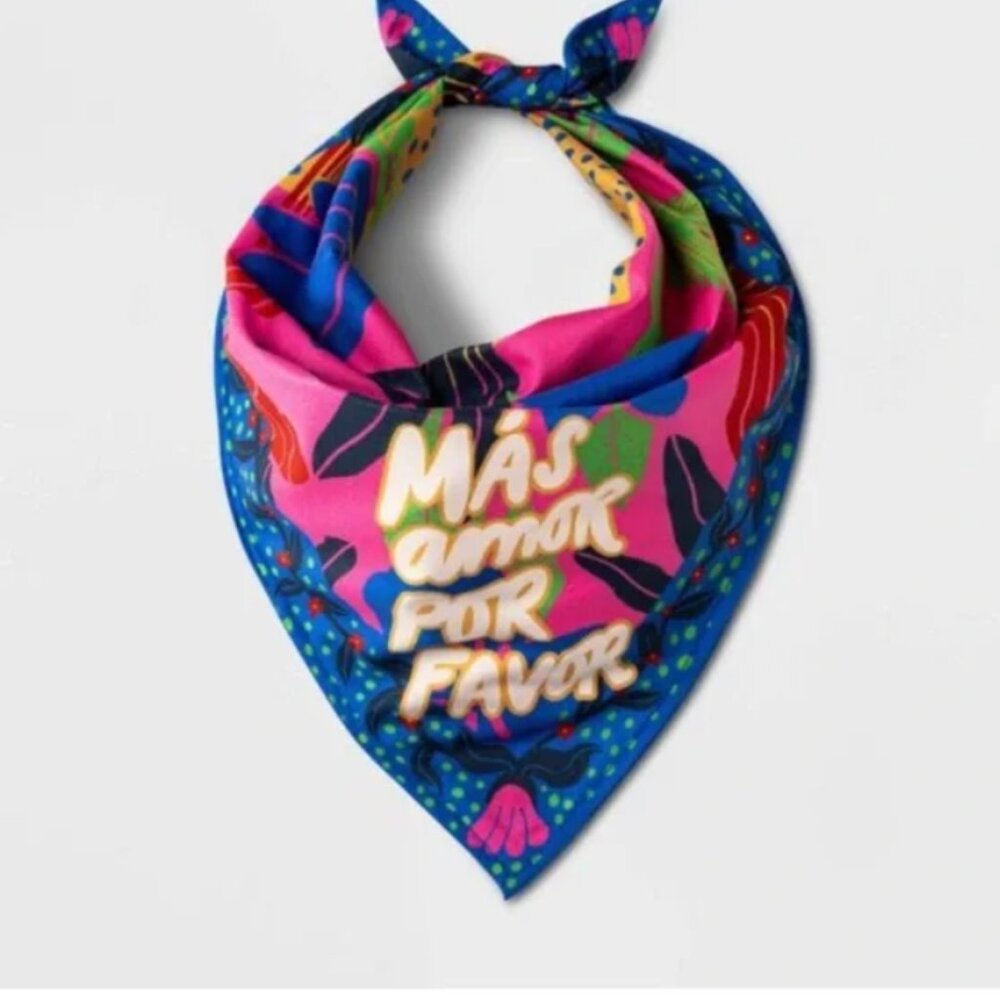 vintage 🌺 NWT Vibrant Floral Pet Bandana 🌺